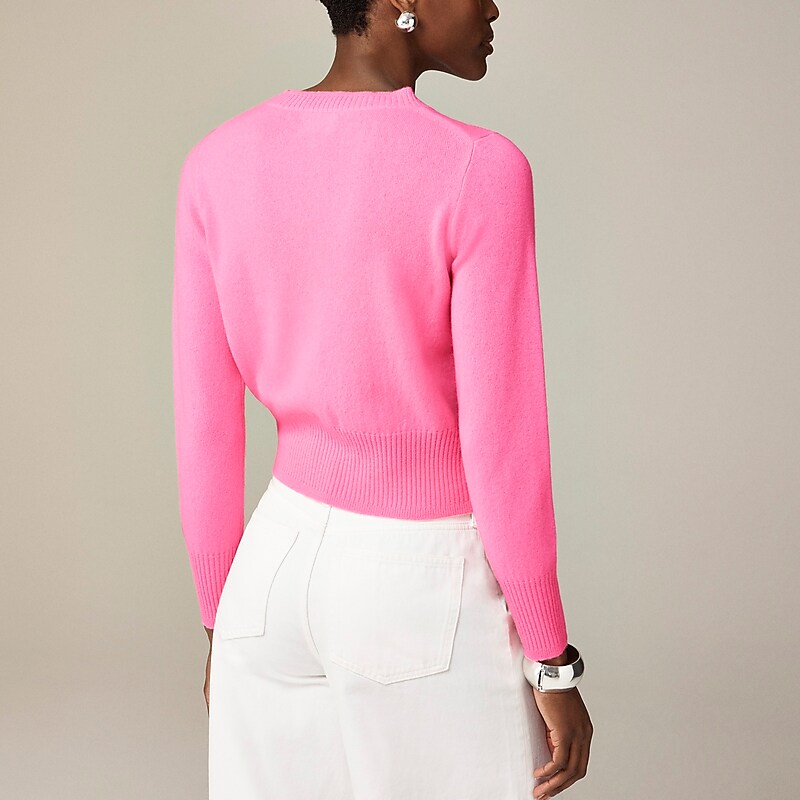 Neon Geranium J.Crew Cashmere shrunken crewneck sweater | J.Crew Factory | YSCOA4137