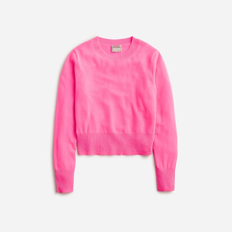 Neon Geranium J.Crew Cashmere shrunken crewneck sweater | J.Crew Factory | YSCOA4137