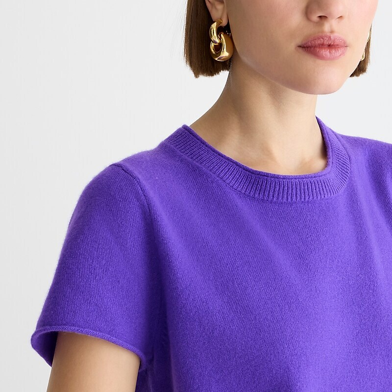 Neon Purple J.Crew Cashmere relaxed T-shirt | J.Crew Factory | YMHBE9630