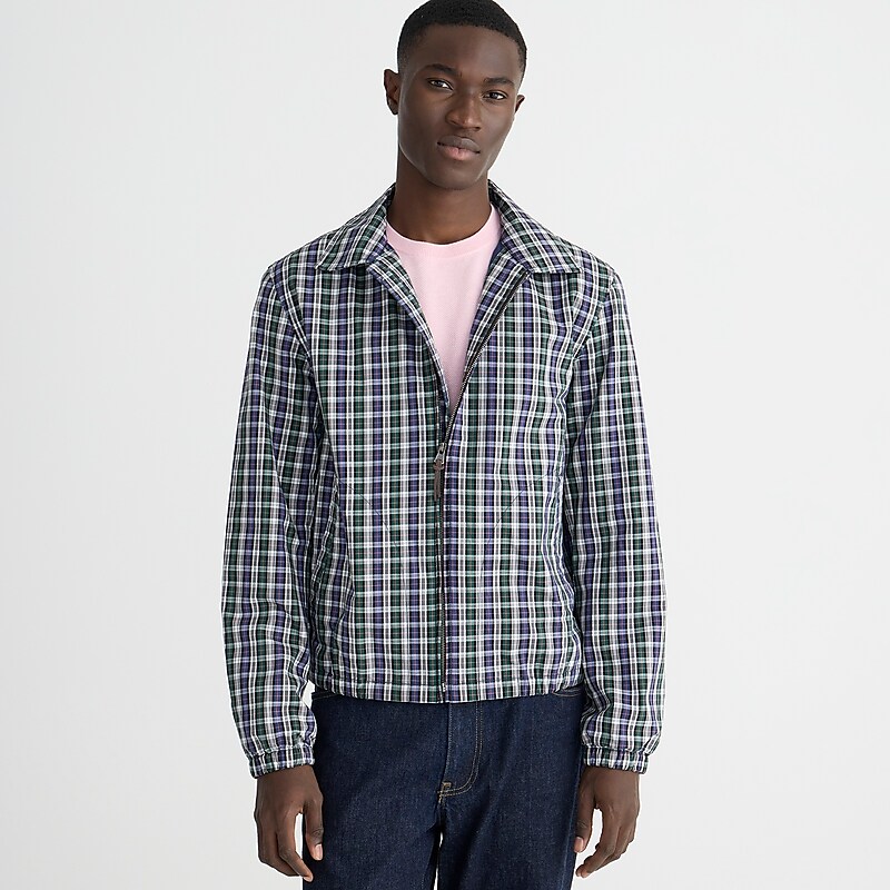 Nick Blue Green J.Crew Harrington jacket in plaid cotton twill | J.Crew Factory | FVRMA0978