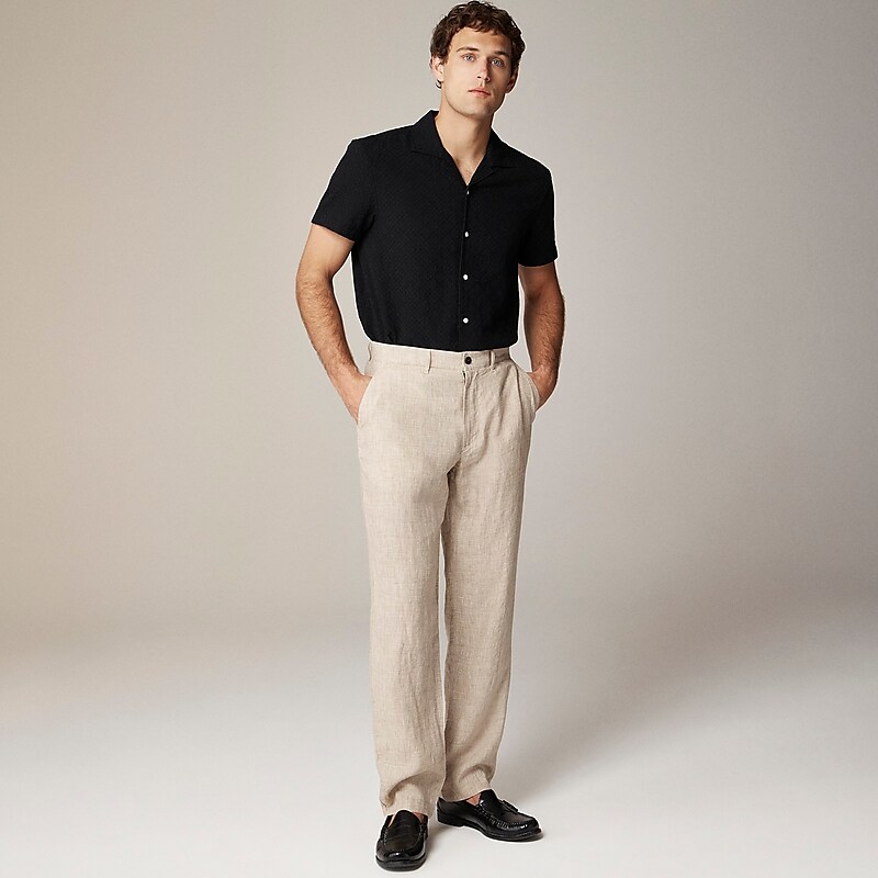 Nolan Natural Tan J.Crew Classic-fit linen trouser | J.Crew Factory | OUNMQ3812