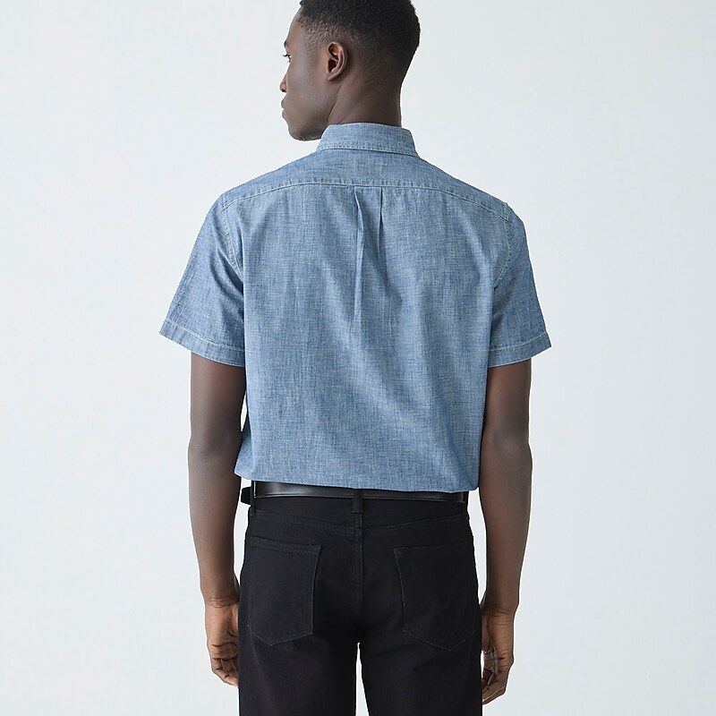 One Year Wash J.Crew Short-sleeve indigo organic chambray shirt | J.Crew Factory | NQBUW6120