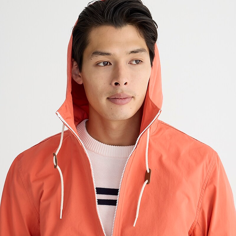 Orange J.Crew Hooded surf jacket in cotton | J.Crew Factory | CVILP7154