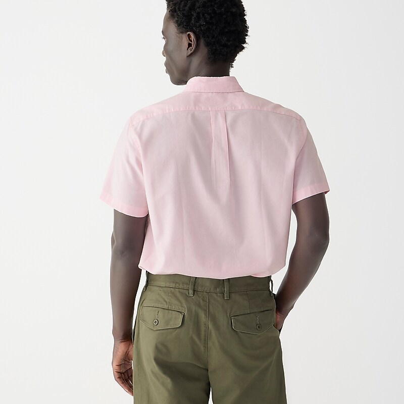 Orchid Pink Oxford J.Crew Short-sleeve Broken-in organic cotton oxford shirt | J.Crew Factory | YVBEM7024