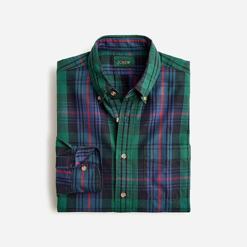 Oscar Plaid Hunter Navy J.Crew Broken-in organic cotton oxford shirt | J.Crew Factory | YCFXZ5173