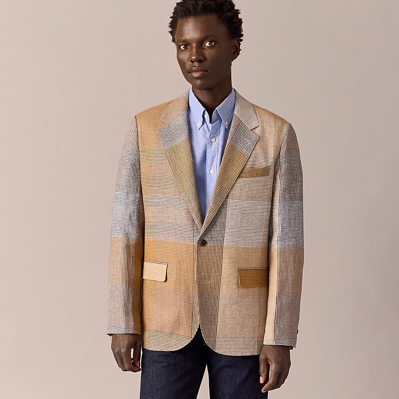 Pattern Mix Run On J.Crew Kenmare Relaxed-fit blazer in linen twill | J.Crew Factory | LAJNG1769