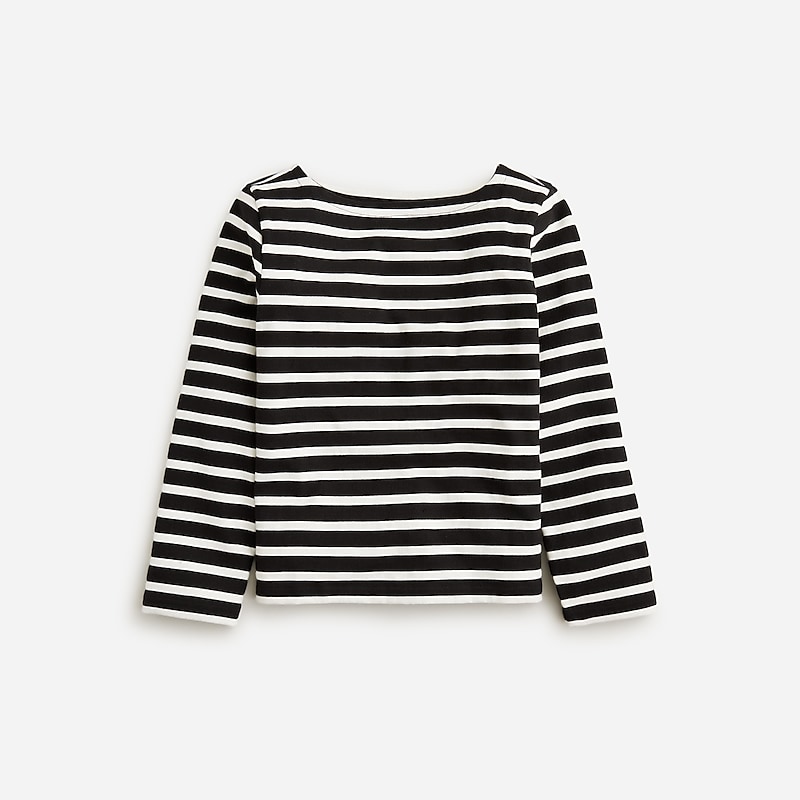 Perfect Black Stripe J.Crew Classic mariner cloth boatneck T-shirt | J.Crew Factory | ZAKPV0364