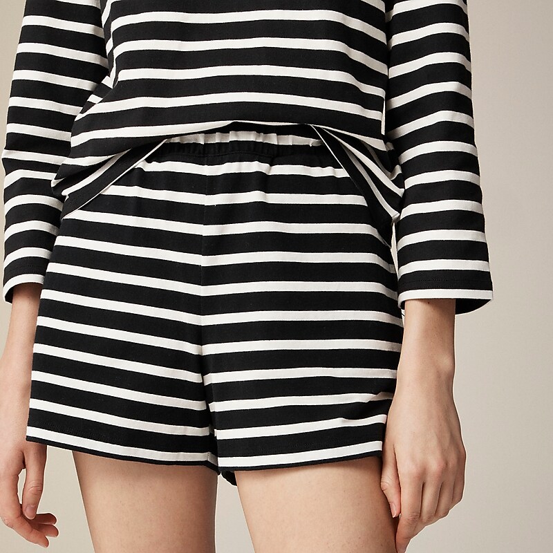 Perfect Black Stripe J.Crew Pull-on short mariner cotton | J.Crew Factory | PSEDN8703