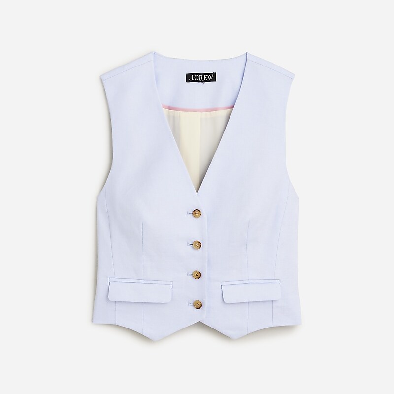 Peri Breeze J.Crew Classic vest in stretch linen blend | J.Crew Factory | BKNUJ7142