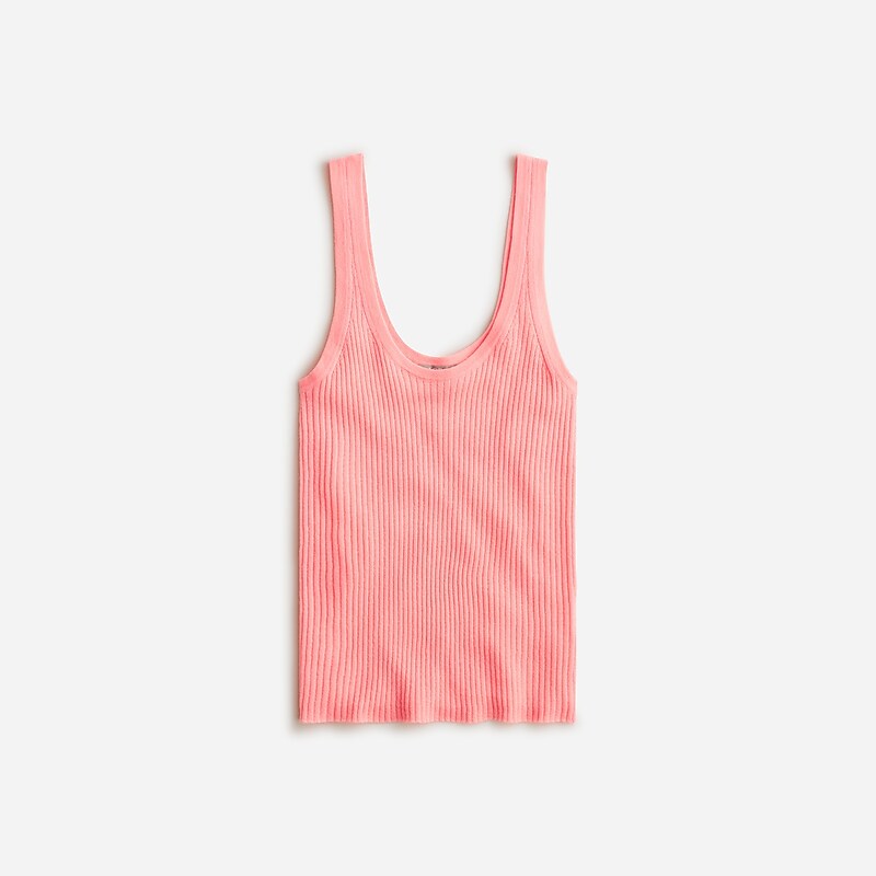 Pink J.Crew Featherweight cashmere ribbed tank top | J.Crew Factory | VXSCG9410