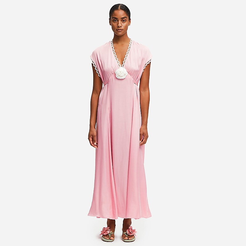 Pink J.Crew SLEEPER The Genus Rosa satin dress | J.Crew Factory | HOXLI3052