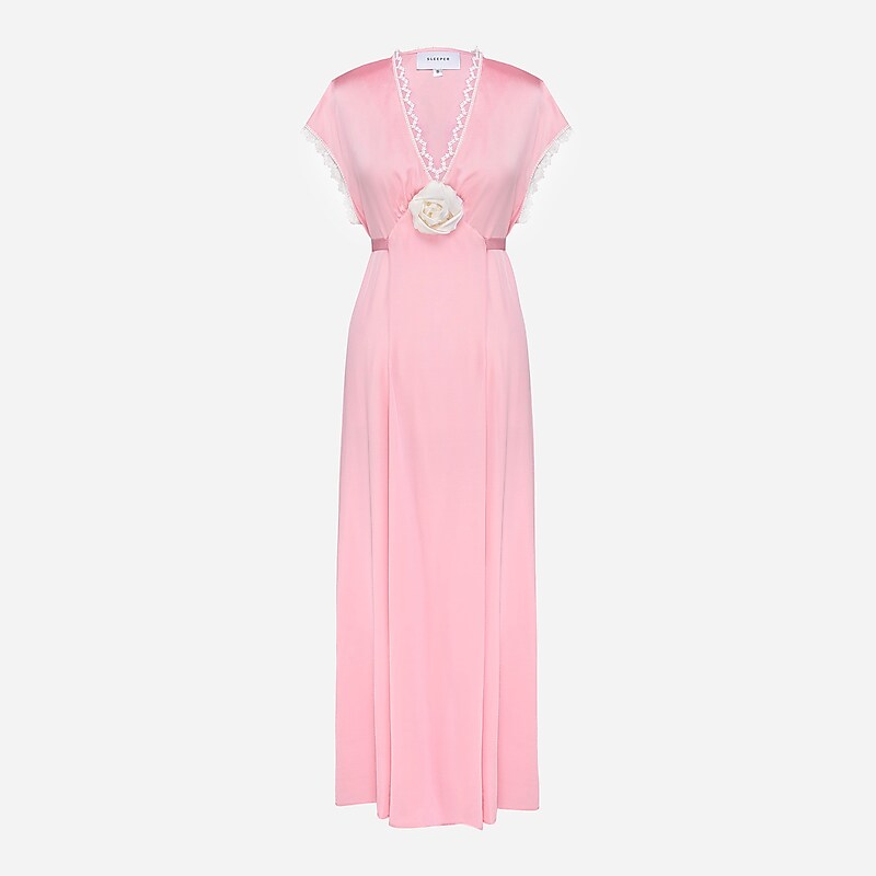 Pink J.Crew SLEEPER The Genus Rosa satin dress | J.Crew Factory | HOXLI3052