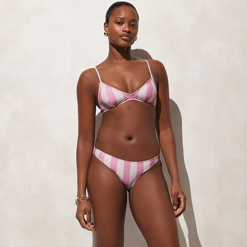 Pink White J.Crew Surf hipster bikini bottom in pink stripe | J.Crew Factory | XOVTD6450