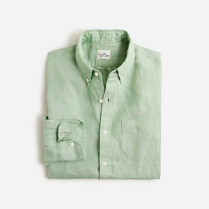 Pistachio J.Crew Baird McNutt Irish linen shirt | J.Crew Factory | YBJUZ6870