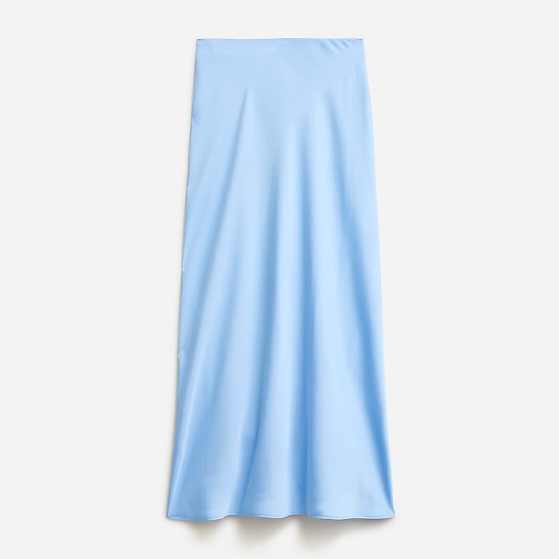 Placid Sky J.Crew Gwyneth slip skirt in floral luster charmeuse | J.Crew Factory | TFXNV3965