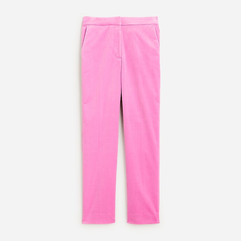 Pressed Dahlia J.Crew Kate straight-leg pant in stretch velvet | J.Crew Factory | CFZHD6897