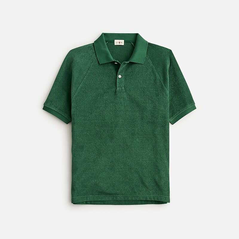 Prospect Green J.Crew Terry cloth polo shirt | J.Crew Factory | OPMTS1937