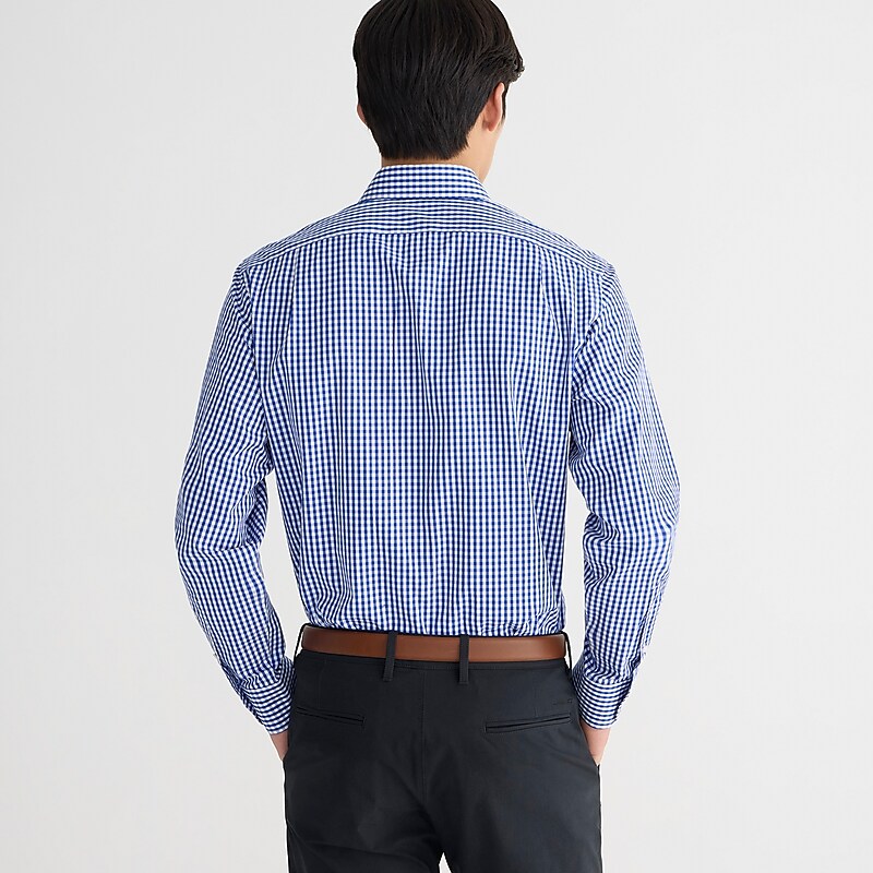 Quincy Gingham Blue Whi J.Crew Ludlow Premium fine cotton dress shirt | J.Crew Factory | UHNCP3047