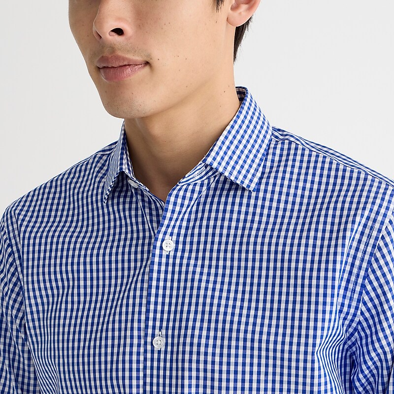 Quincy Gingham Blue Whi J.Crew Ludlow Premium fine cotton dress shirt | J.Crew Factory | UHNCP3047