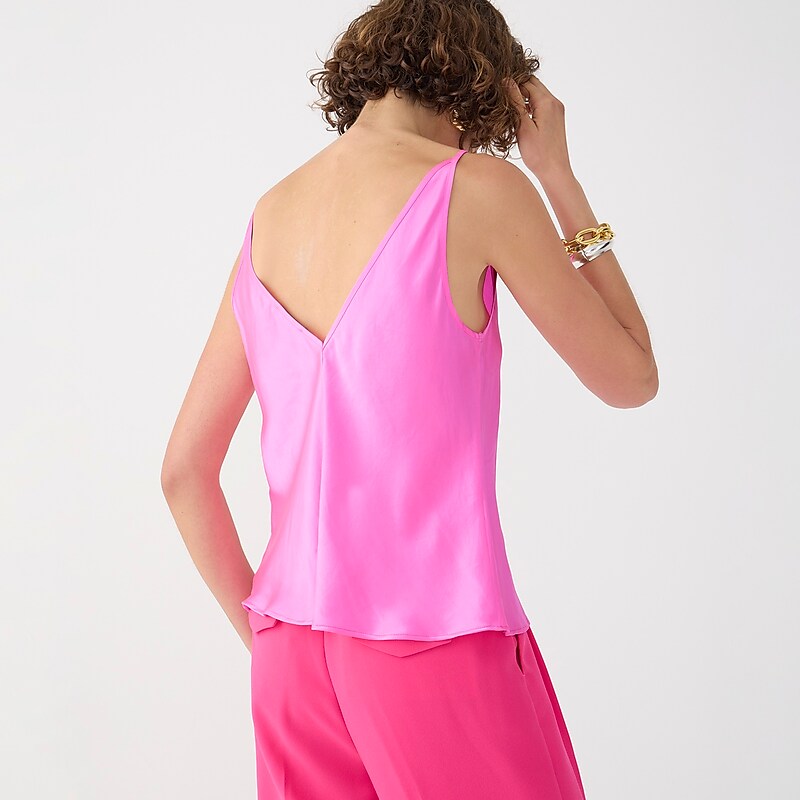 Radiant Flamingo J.Crew Carrie V-neck camisole in silk | J.Crew Factory | OGQHI2590