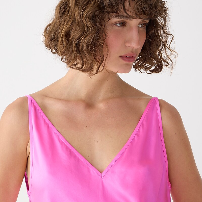 Radiant Flamingo J.Crew Carrie V-neck camisole in silk | J.Crew Factory | OGQHI2590