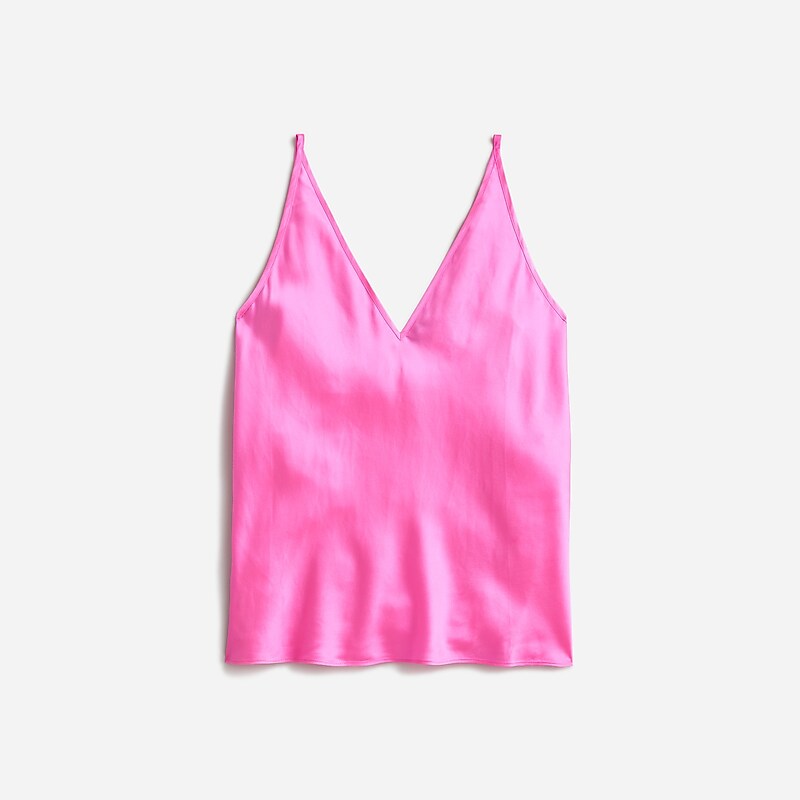 Radiant Flamingo J.Crew Carrie V-neck camisole in silk | J.Crew Factory | OGQHI2590