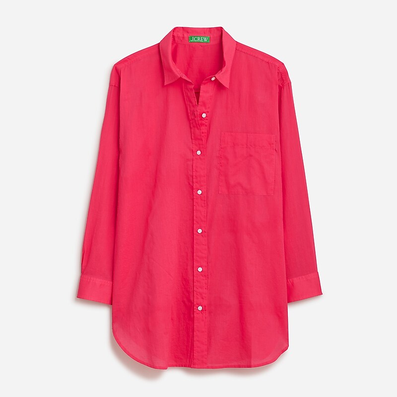 Raspberry Sherbet J.Crew Cotton voile beach shirt | J.Crew Factory | ICJKF8902