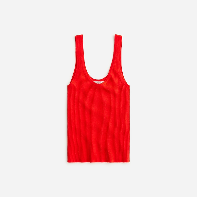 Red J.Crew Featherweight cashmere ribbed tank top | J.Crew Factory | RHOFL5643