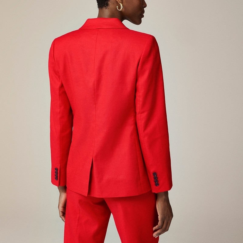 Red J.Crew Helena blazer in stretch linen blend | J.Crew Factory | YIZJS1597