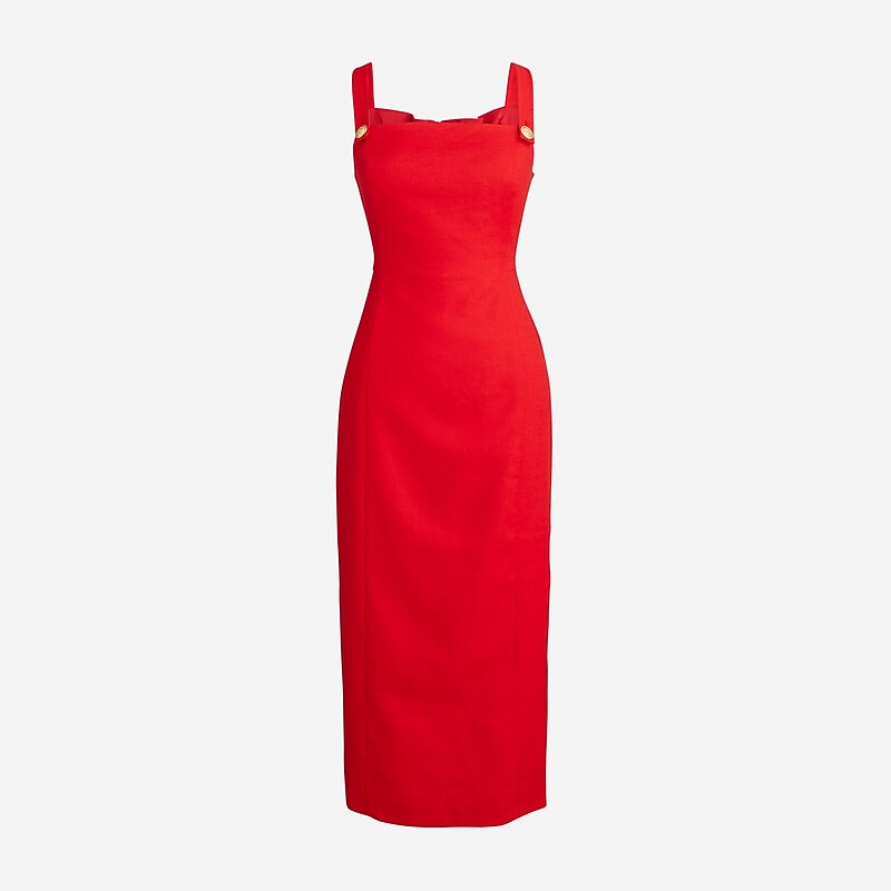 Red J.Crew Stretch linen-blend sheath dress | J.Crew Factory | OGDWQ8416