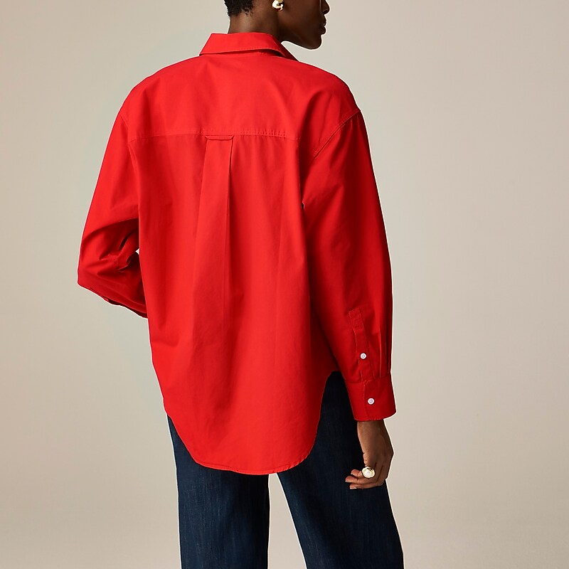 Red J.Crew Étienne oversized shirt | J.Crew Factory | HNRAZ0321