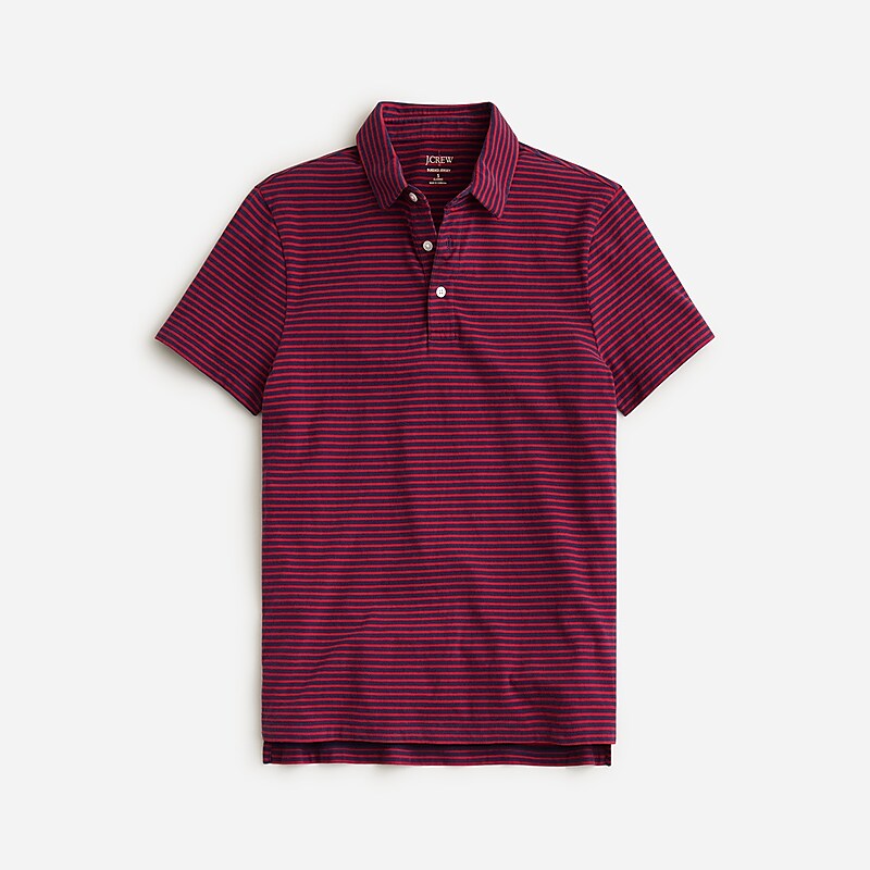 Red Navy Whale Stripe J.Crew Sueded cotton polo shirt | J.Crew Factory | WVYKR1903