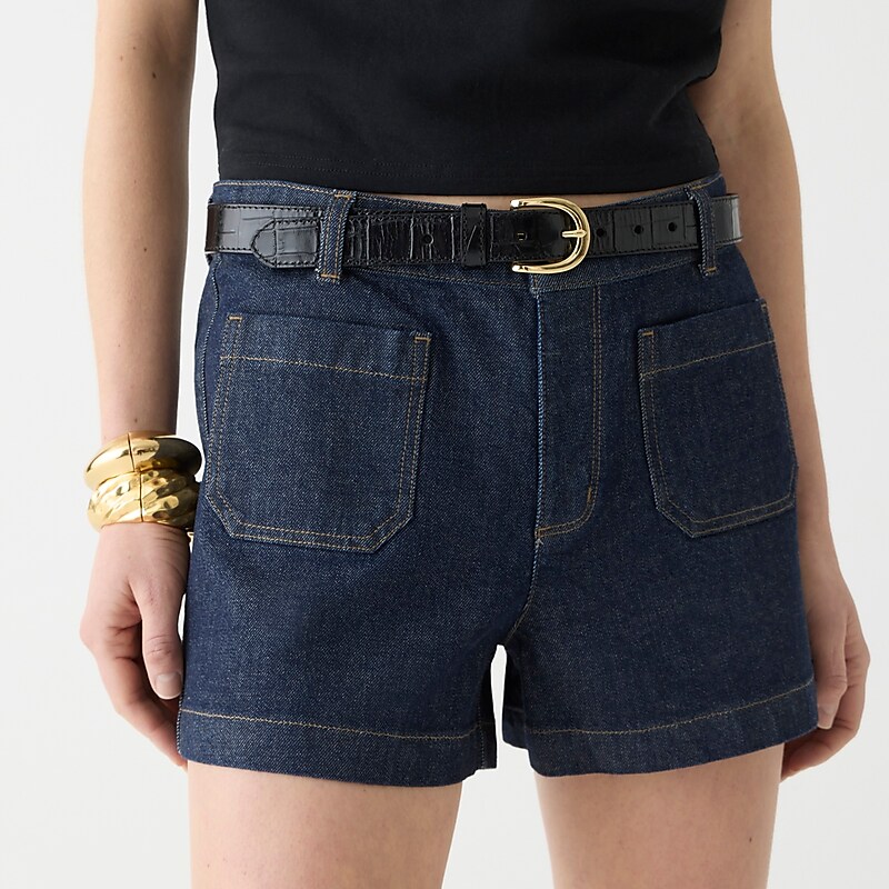 Resin Rinse J.Crew Patch-pocket denim short in resin wash | J.Crew Factory | MDJGN4701