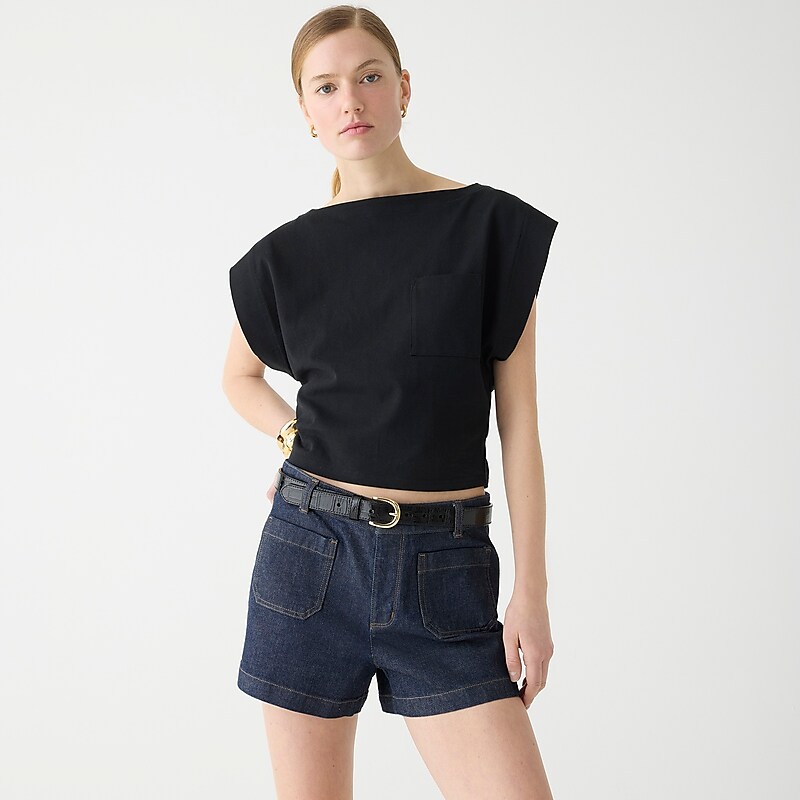 Resin Rinse J.Crew Patch-pocket denim short in resin wash | J.Crew Factory | MDJGN4701