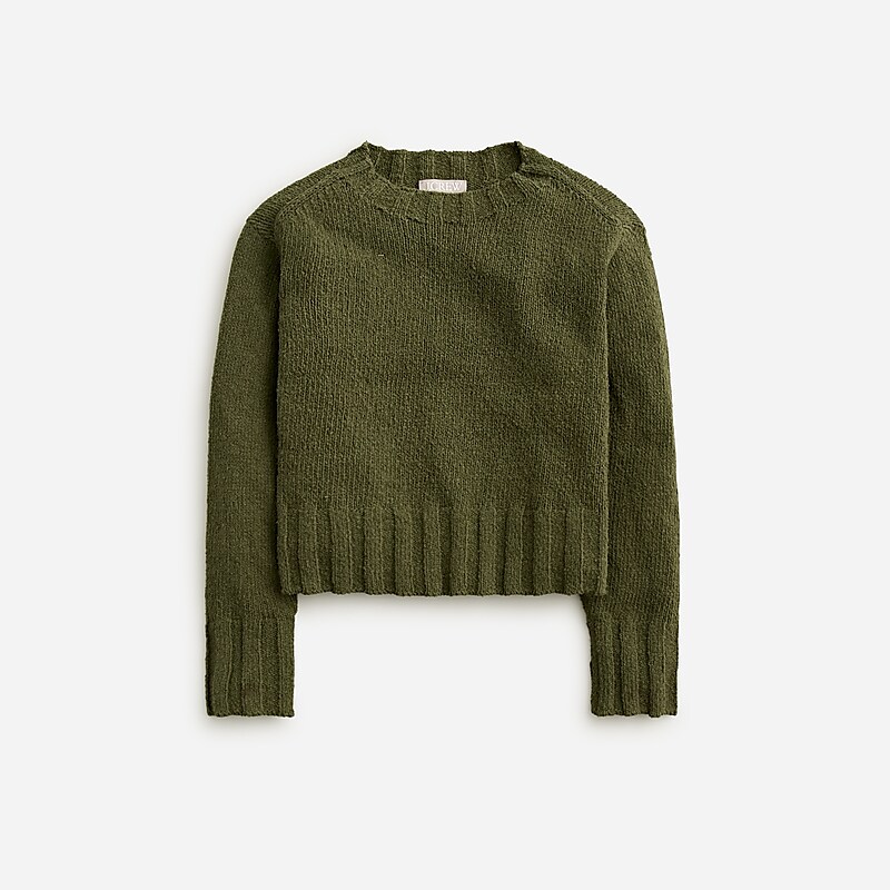 Rich Olive J.Crew Relaxed crewneck beach sweater | J.Crew Factory | DGAPL4015