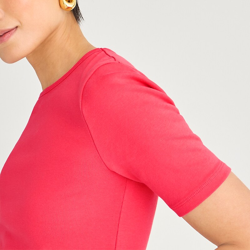 Ripe Raspberry J.Crew Perfect-fit elbow-sleeve T-shirt | J.Crew Factory | TUOFN7645