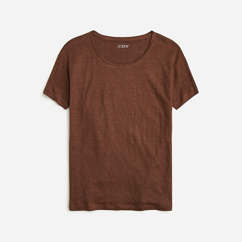 Roasted Cocoa J.Crew Relaxed linen T-shirt | J.Crew Factory | PRQVZ1340