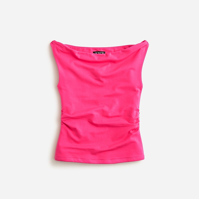 Rose J.Crew Off-the-shoulder tank top in stretch cotton blend | J.Crew Factory | XIYVL5468