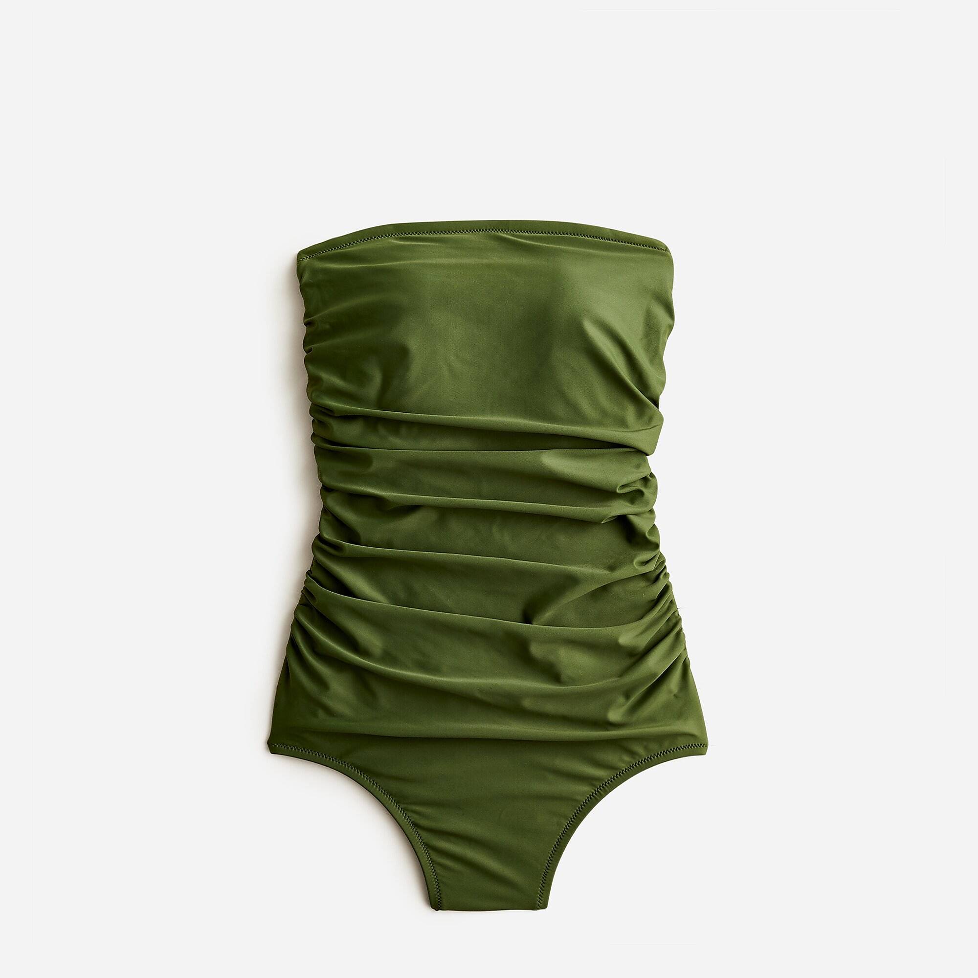 Safari J.Crew Ruched bandeau one-piece swimsuit | J.Crew Factory | JQKGI7032