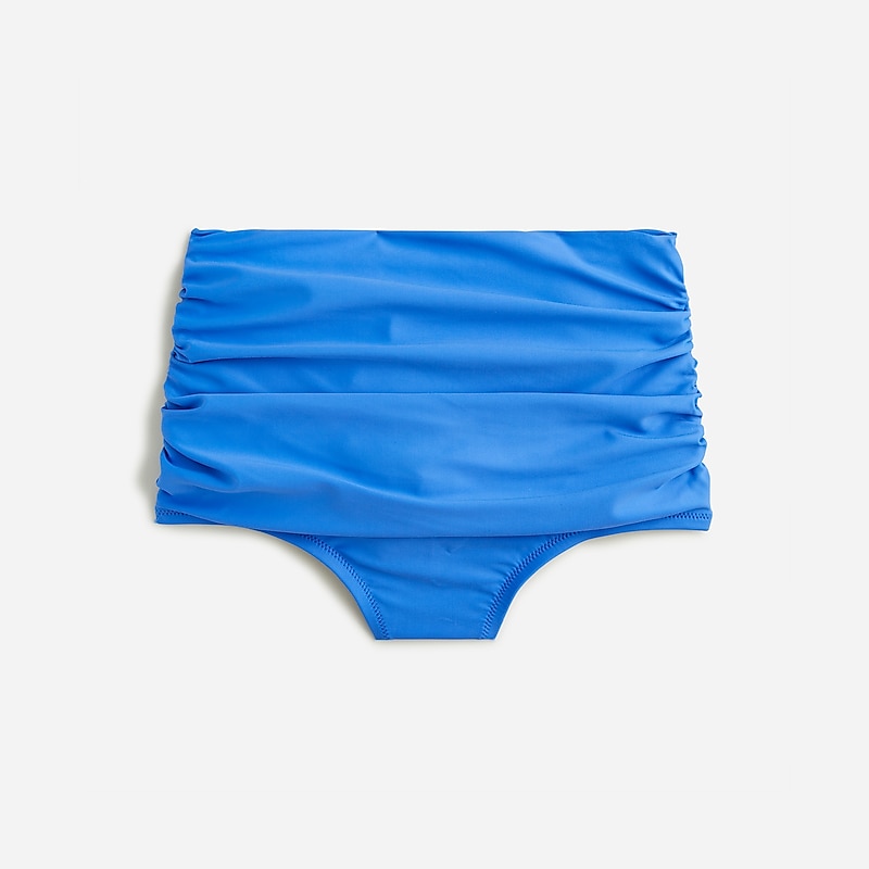 Sail Blue J.Crew Ruched high-rise full-coverage bikini bottom | J.Crew Factory | EGKPA1670