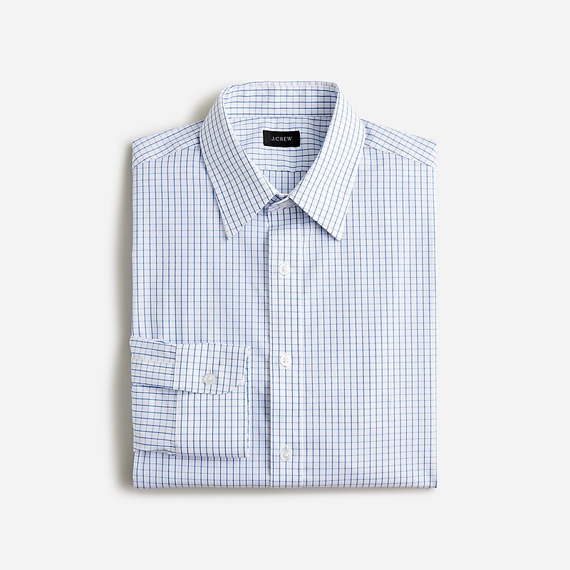 Sam Stripe White Blue J.Crew Bowery wrinkle-free dress shirt with point collar | J.Crew Factory | VSUDG2980