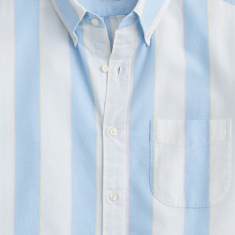 Samuel Blue Multi J.Crew Short-sleeve Broken-in organic cotton oxford shirt | J.Crew Factory | KTIPZ2897