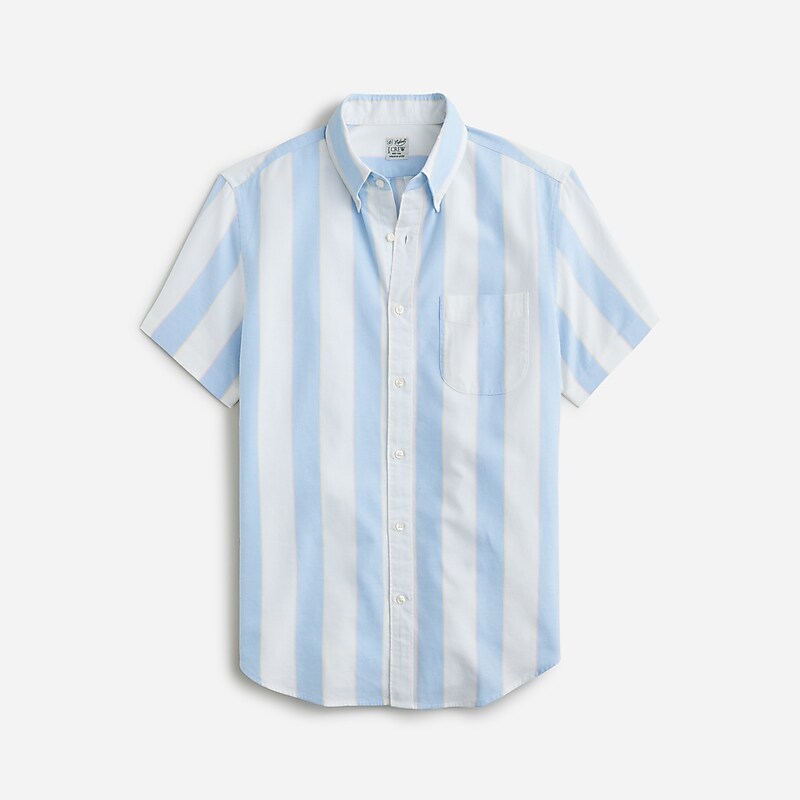 Samuel Blue Multi J.Crew Short-sleeve Broken-in organic cotton oxford shirt | J.Crew Factory | KTIPZ2897