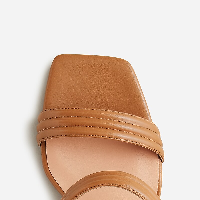 Sand Castle J.Crew Evelyn double-strap heels in leather | J.Crew Factory | PABEK5890