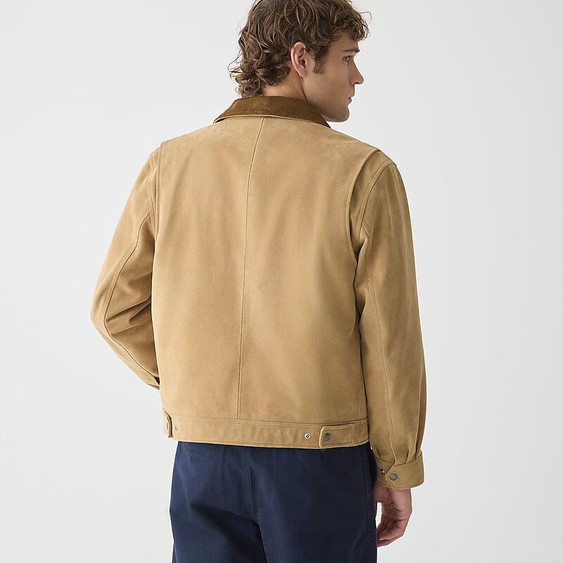 Sand J.Crew Limited-edition Wallace & Barnes work jacket in Italian suede | J.Crew Factory | BYEIO5324