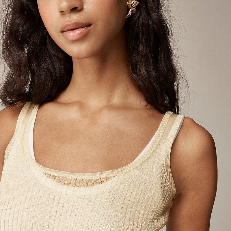 Sand J.Crew Sheer tank top | J.Crew Factory | YSKRO3806