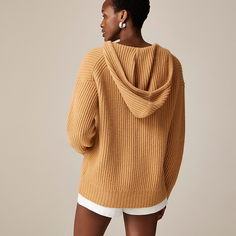 Sandy Shore J.Crew Cashmere thick-knit hoodie | J.Crew Factory | YFTOU2436