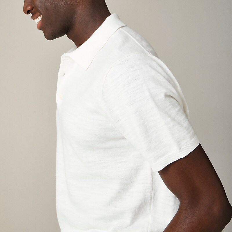 Sea Salt J.Crew Short-sleeve cotton-blend sweater-polo | J.Crew Factory | JEKXD1350