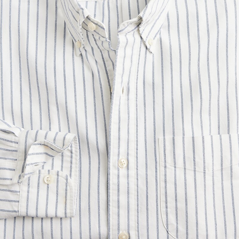 Seaside Stripe Oxford J.Crew Broken-in organic cotton oxford shirt | J.Crew Factory | RGMWJ6951