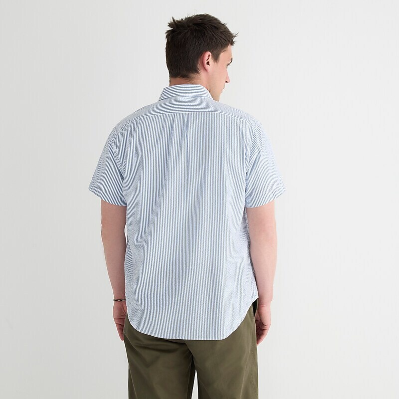 Seersucker Stripe Fade J.Crew Short-sleeve seersucker shirt with point collar in print | J.Crew Factory | LPRBK2165